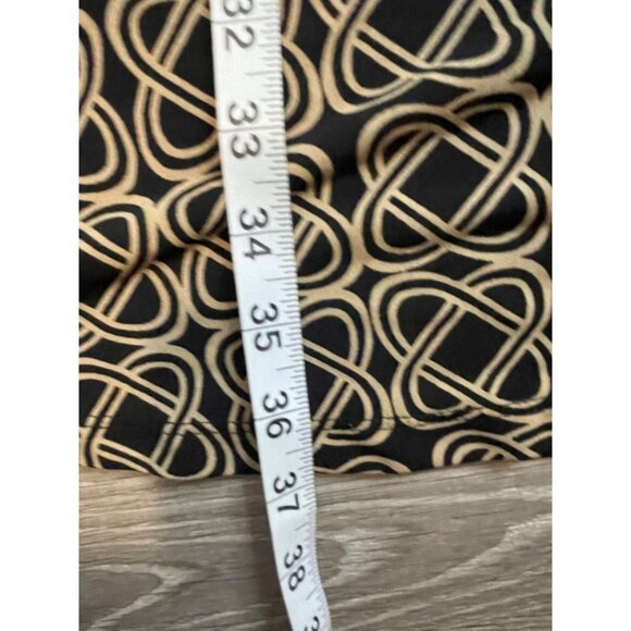 En Focus Studio Black Tan Patterned Slinky Stretchy Midi Dress Sz 12 - Picture 11 of 11